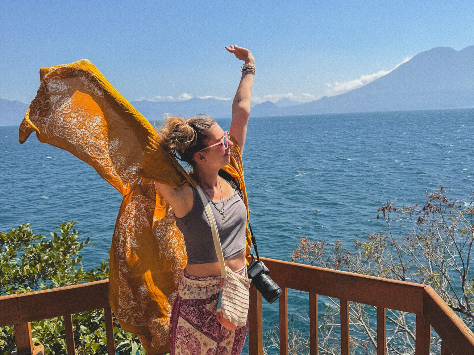 Ali looking out at Lake Atitlan